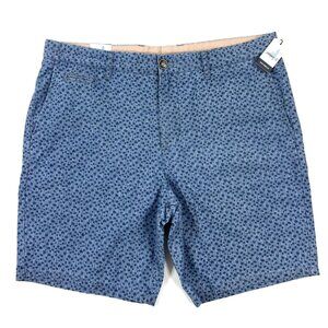 Johnnie-O Val 8" Chambray Shorts Mens Size 34 Blue Palm Tree Print 100% Cotton